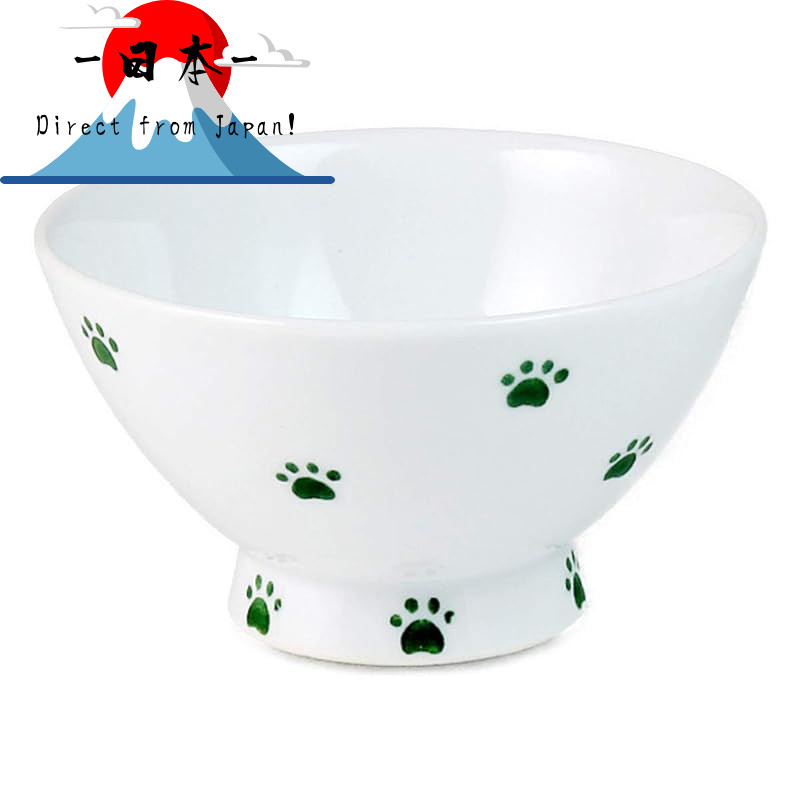 [Direct from Japan] Ranchant Mini Rice Bowl (Green) Multi Cat Paw Print N912484 φ10.1×5.6cm ...