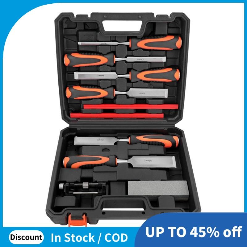 10 ชิ้น Anti-Knock งานไม้ Chisel แบนหัวแบนพลั่วงานไม้ Chisel Slotted ...