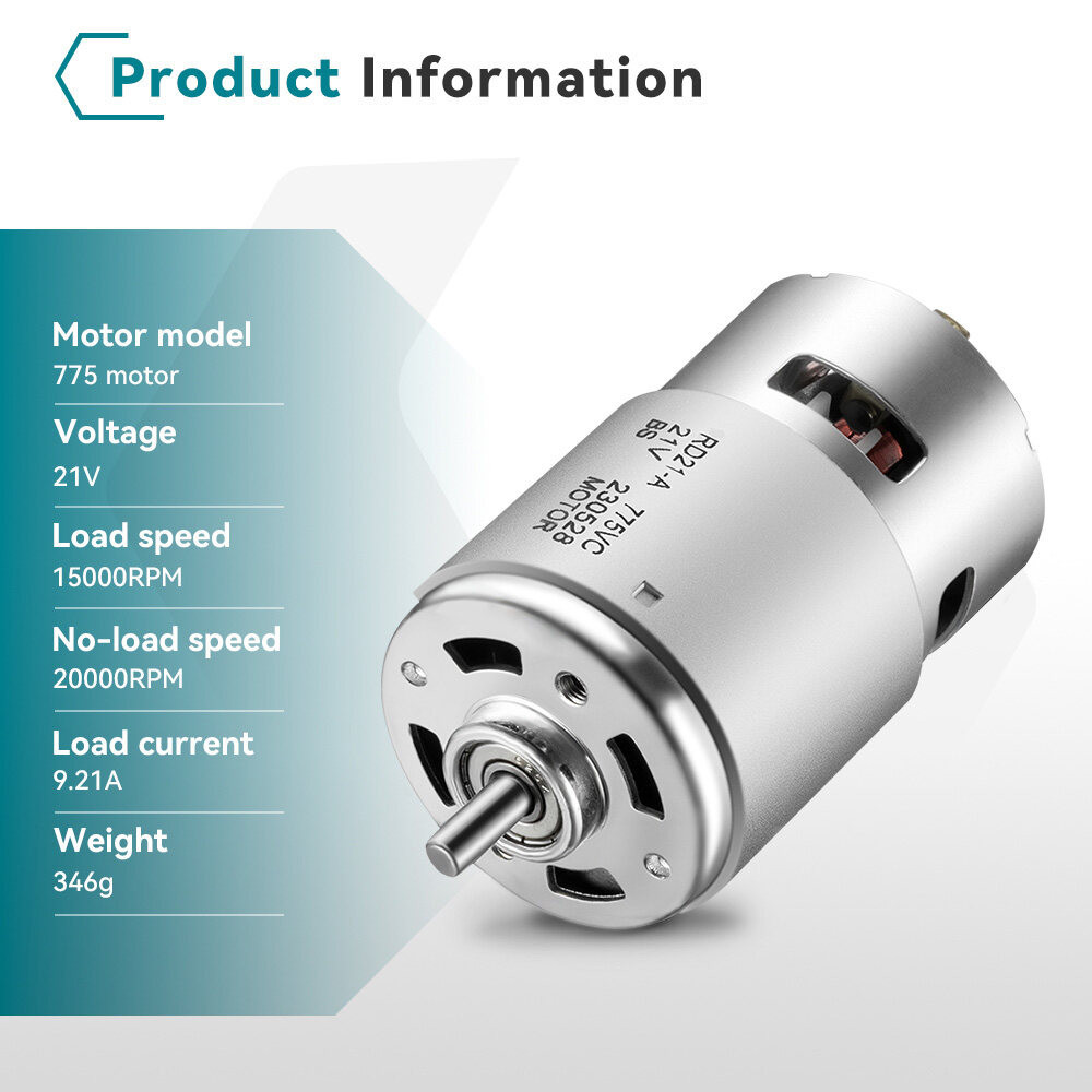 21v 775 DC มอเตอร ์ 20000RPM แรงบิดสูงไมโครมอเตอร ์ สําหรับประแจแปรง ...