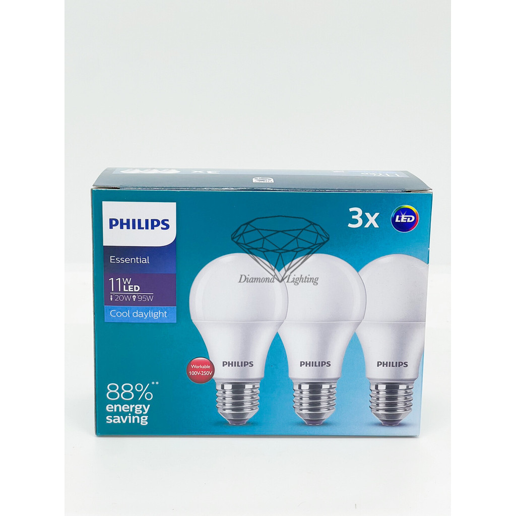 หลอด LED BULB ESS หลอดบับ 11W แสงวอม E27 ฟิลิปส์ ยี่ห้อ Philips รุ่น ...