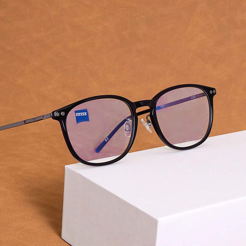 Zeiss ZS22704 แว่นตาไม่แพ้ขาไทเทเนียมบริสุทธิ์น้ําหนักเบาแว่นตาชายสไตล์ ...