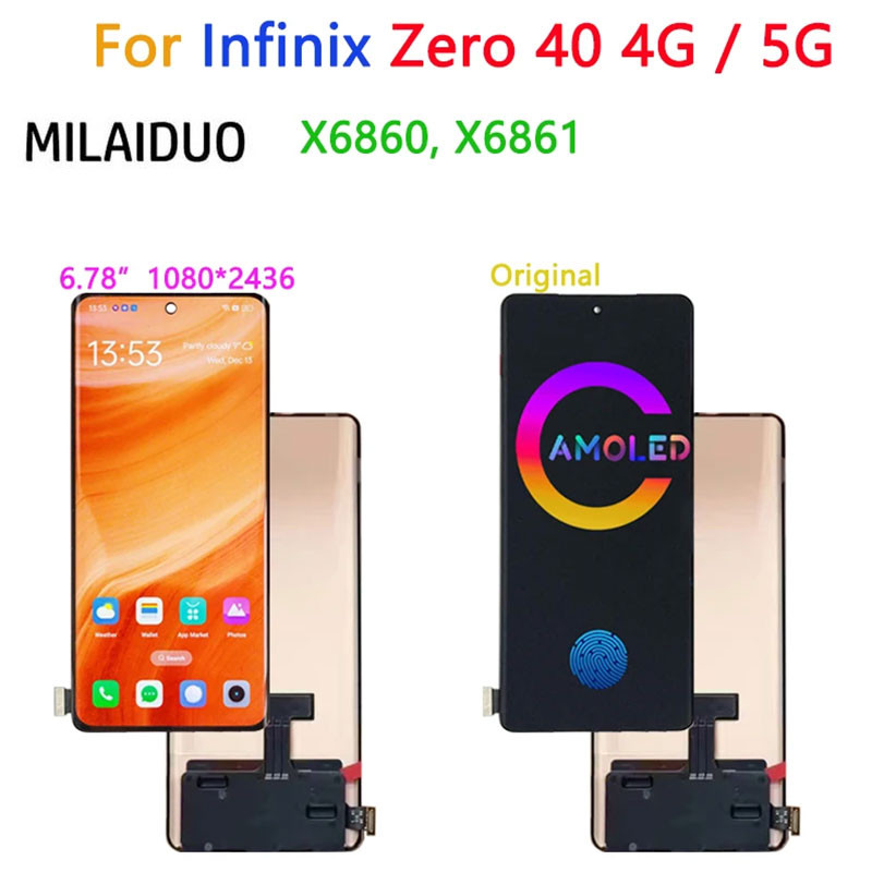 Original AMOLED สําหรับ Infinix Zero 40 4G 5G LCD X6860, X6861 จอแสดงผล ...