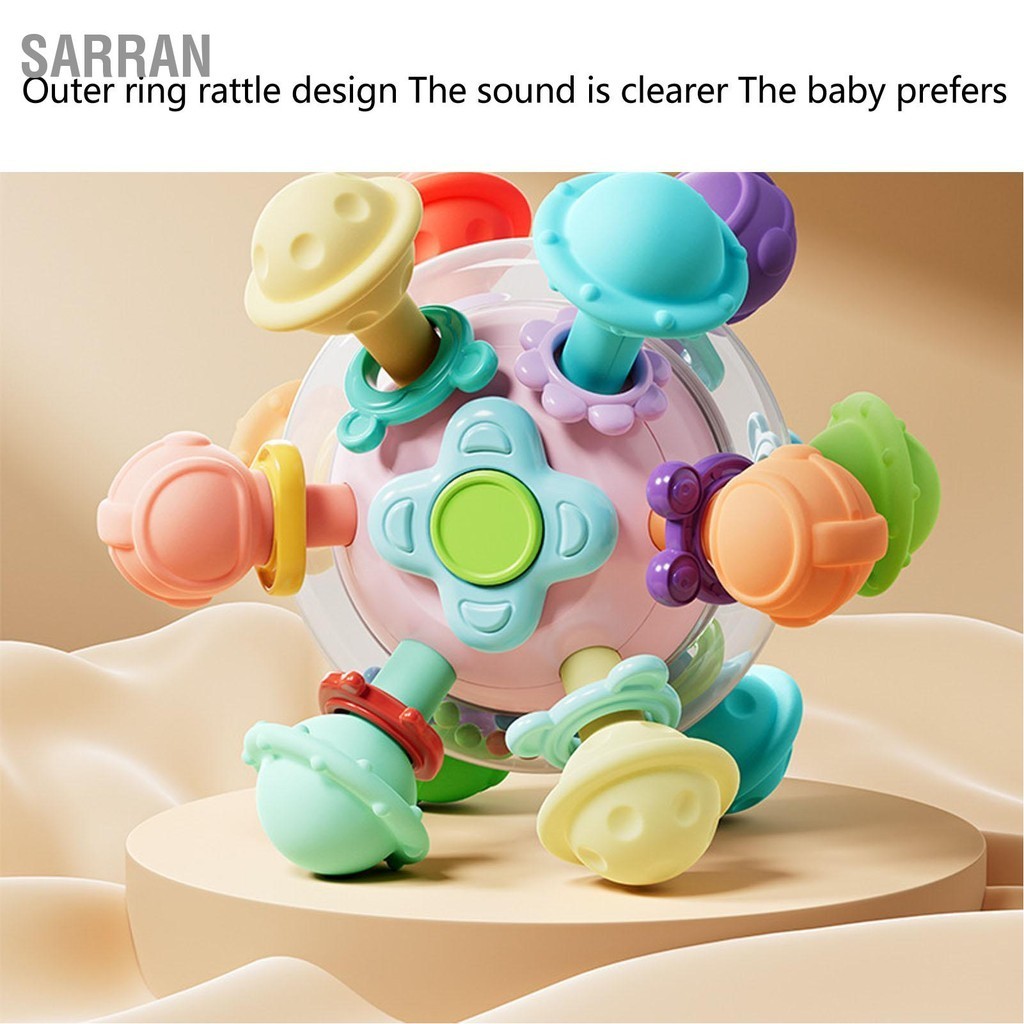 SARRAN ทารก Rattle Teether Ball Early การศึกษาซิลิโคน Sensory Baby ...