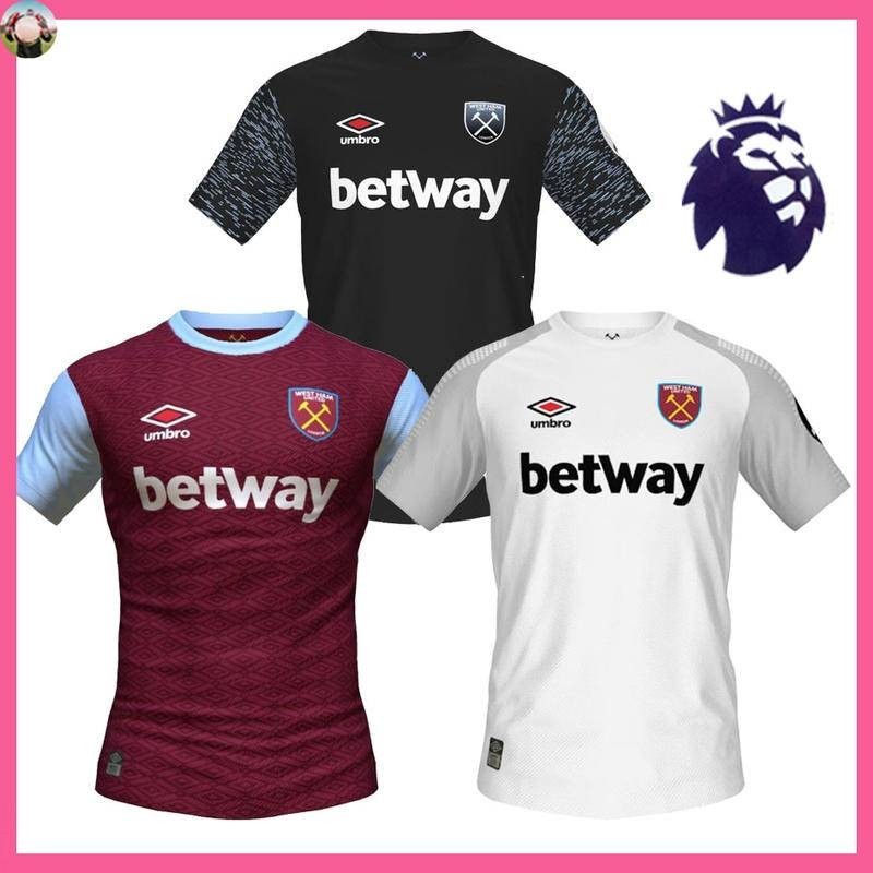 เสื้อกีฬาแขนสั้น ลายทีมเหย้า West Ham 2024 2025 ชุดเหย้าและที่สาม