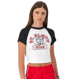 CHAMPION CHAMPION-RIB RALLY RINGER TEE Women-เสื้อยึดทีเชิ๊ต Champion สำหรับผู้หญิง#W3658 5869LB-074