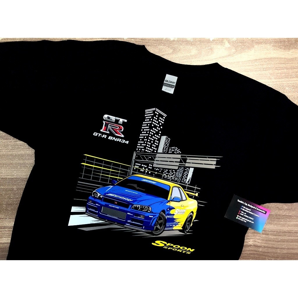 เสื้อยืด ลาย Nissan Skyline GTR R34 D1 สีดํา แฟชั่น 2024 | Shopee Thailand