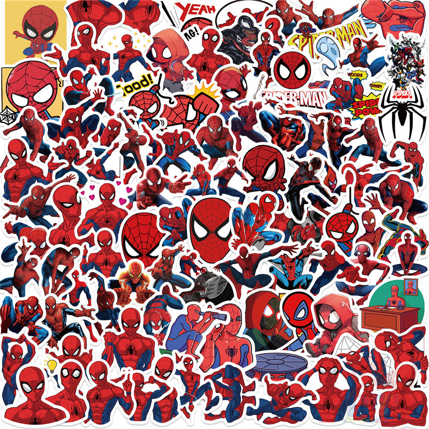 100Pcs/Set Spider-Man Stickers Waterproof DIY Fashion Doodle Decals ...