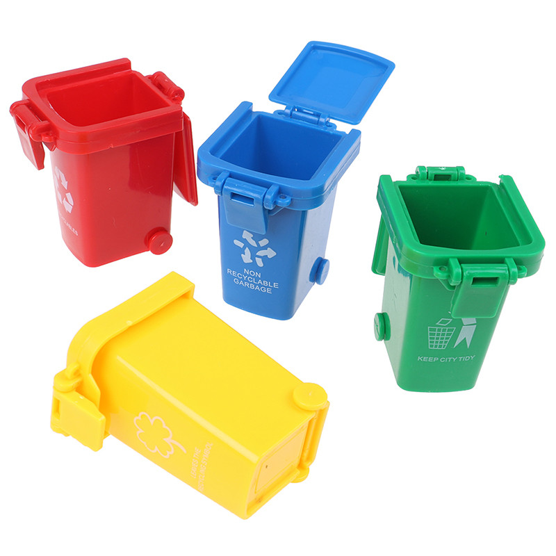 ของ เด็ก 4 ชิ้น/เซ็ตถังขยะของเล่นขยะรถบรรทุกกระป๋อง Curbside ยานพาหนะ ...