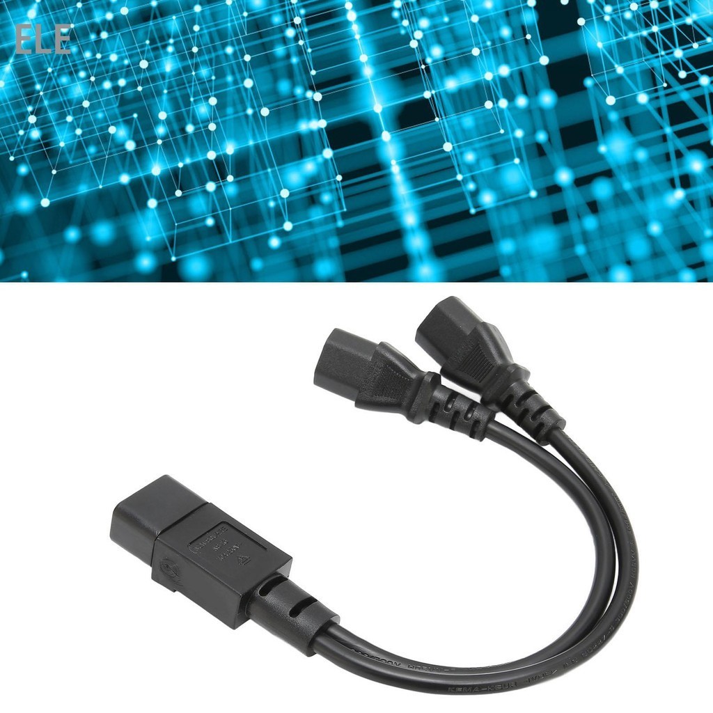 1-to-2 IEC320 Power Splitter Cord - For PC, Monitor, Printer (10A Max, 110-240V)
