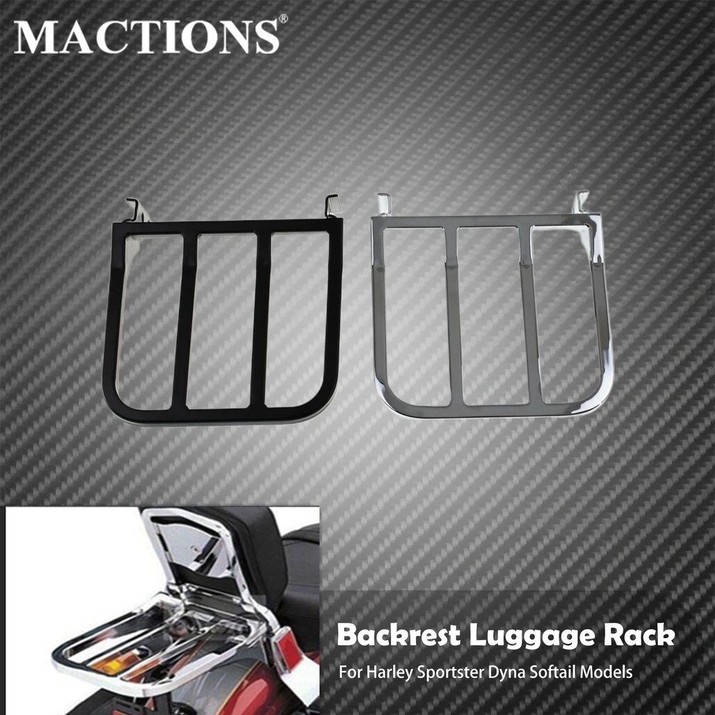 BB Motorcycle Sissy Bar Backrest Luggage Rack Rear Carrier Black ...