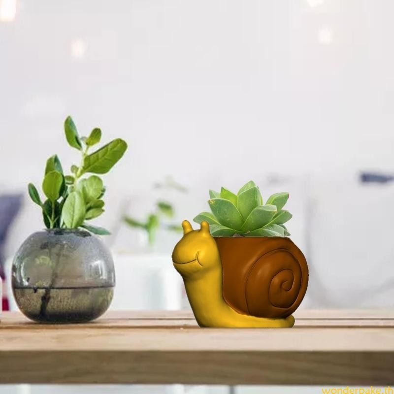 Wonder Snails ดอกไม้ซีเมนต์แม่พิมพ์ซิลิโคนดินคอนกรีต Succulent Planter ...