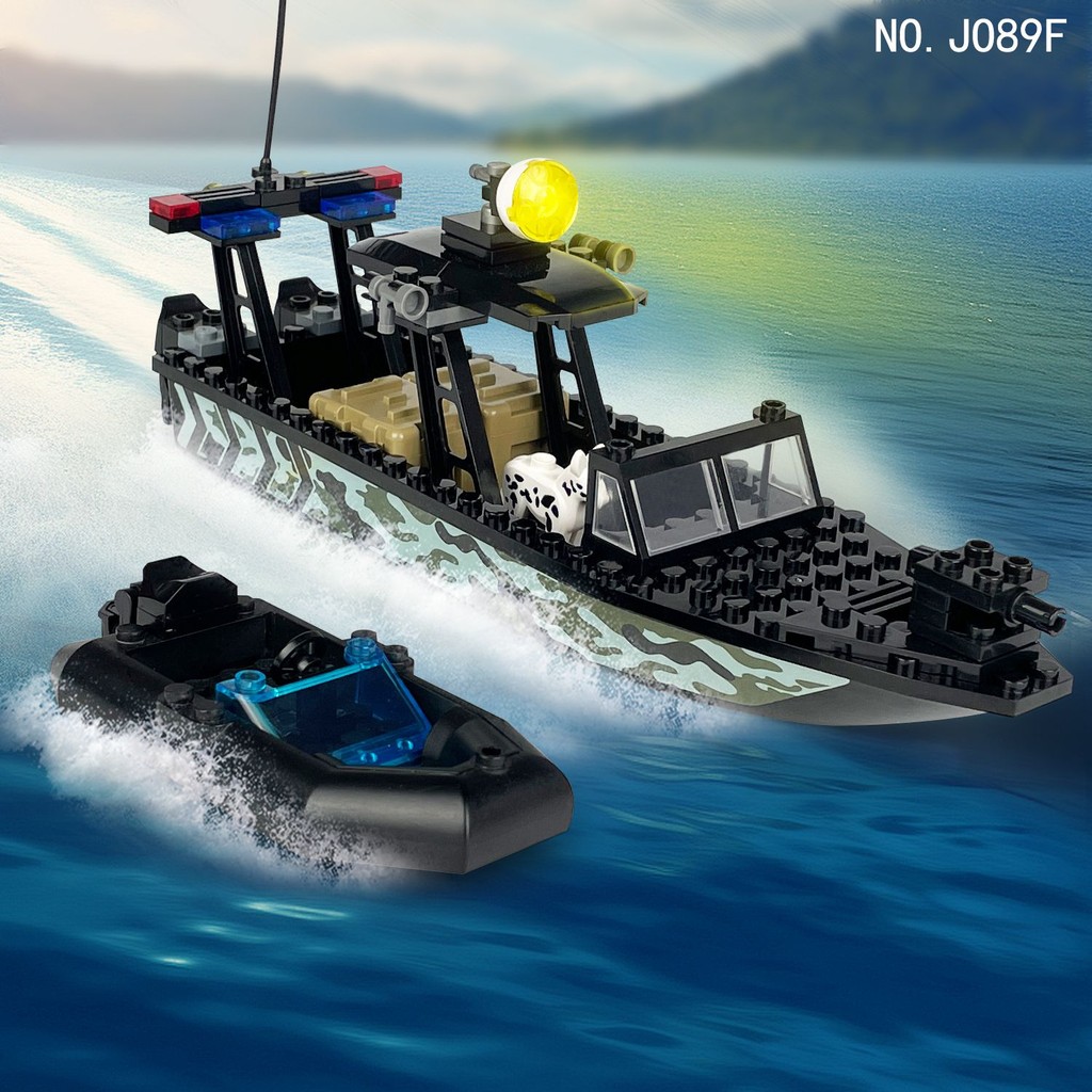 ใช้งานร่วมกับ Lego Python Assembly เรือ Speedboat Sea ทํางานยางเรือ ...