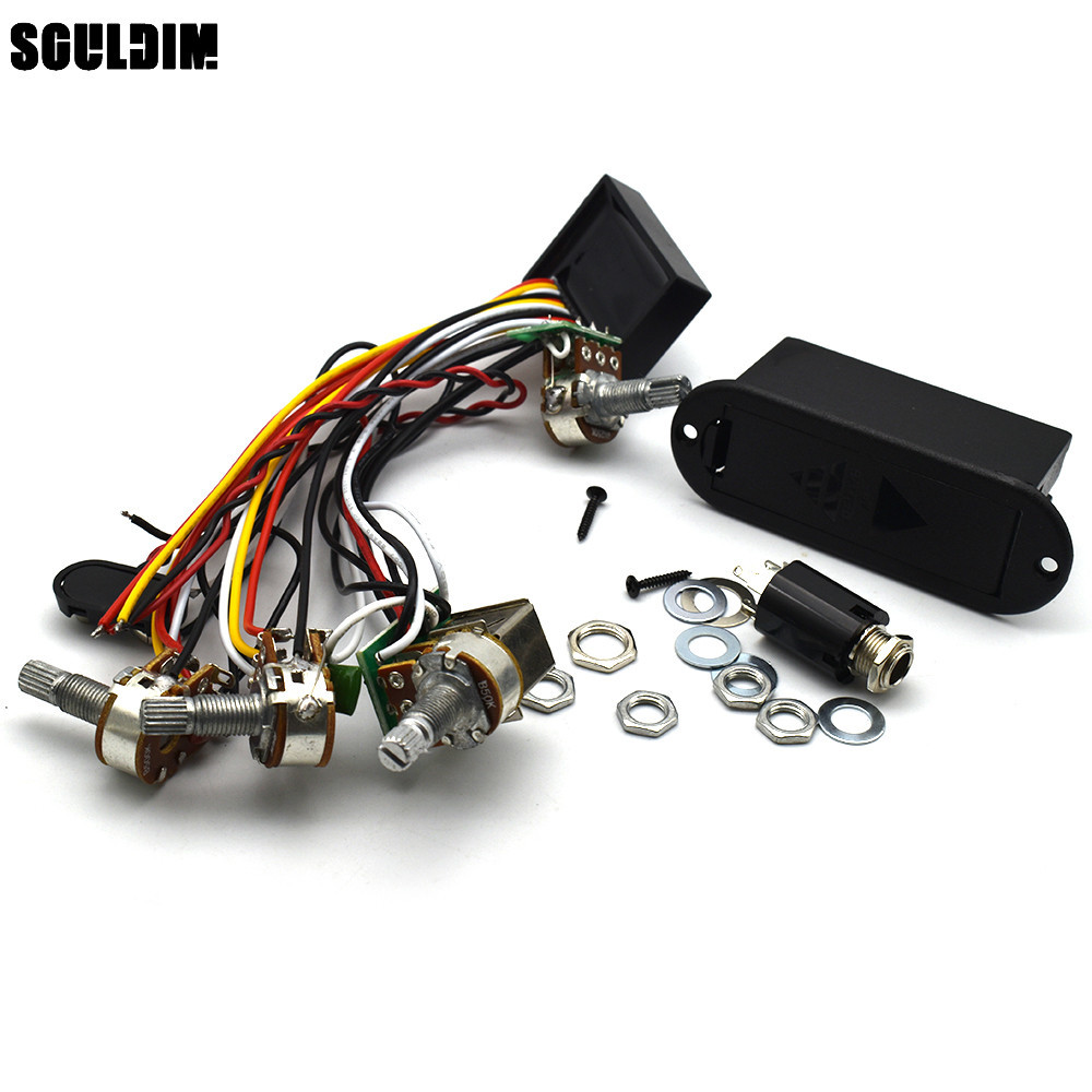 Push Pull Pots 2 Band Bass Preamp สําหรับ Active Passtive Bass กีตาร์