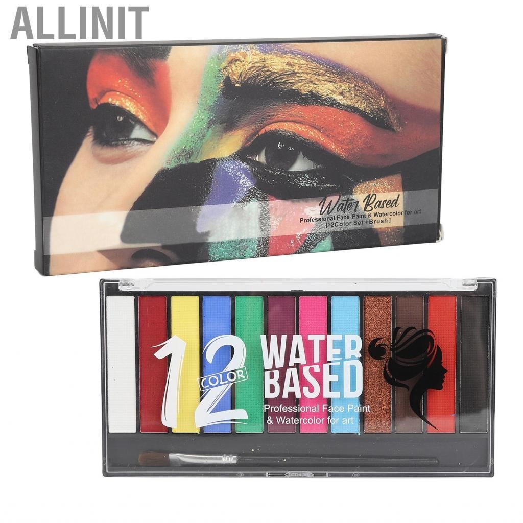 Allinit Washable 12 Colors Kids Face Body Paint Water Soluble Cosplay ...