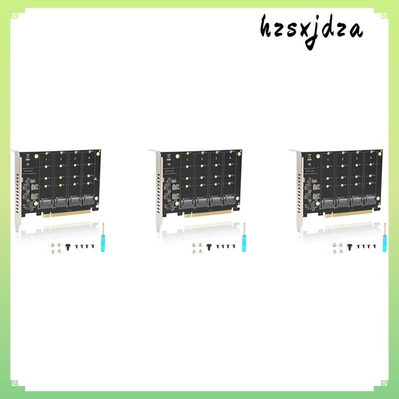 3x 4 พอร์ต M.2 NVMe SSD เป็น PCIE X16M คีย์ฮาร์ดไดรฟ์ การ์ดขยาย ...