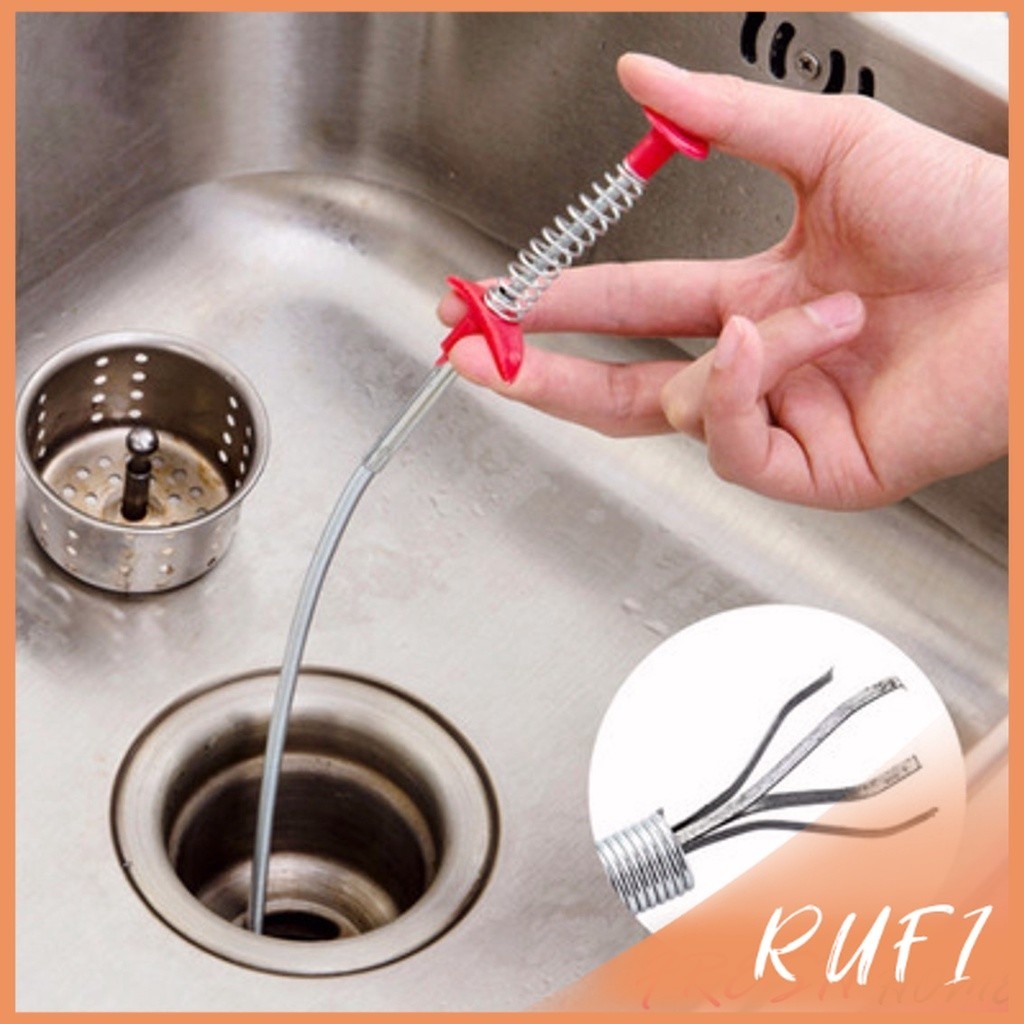 RUFI งูเหล็กทะลวงท่อตัน แก้ท่อตัน สปริงทะลวงท่อตัน งูเหล็ก (ยาว60 เซน ...