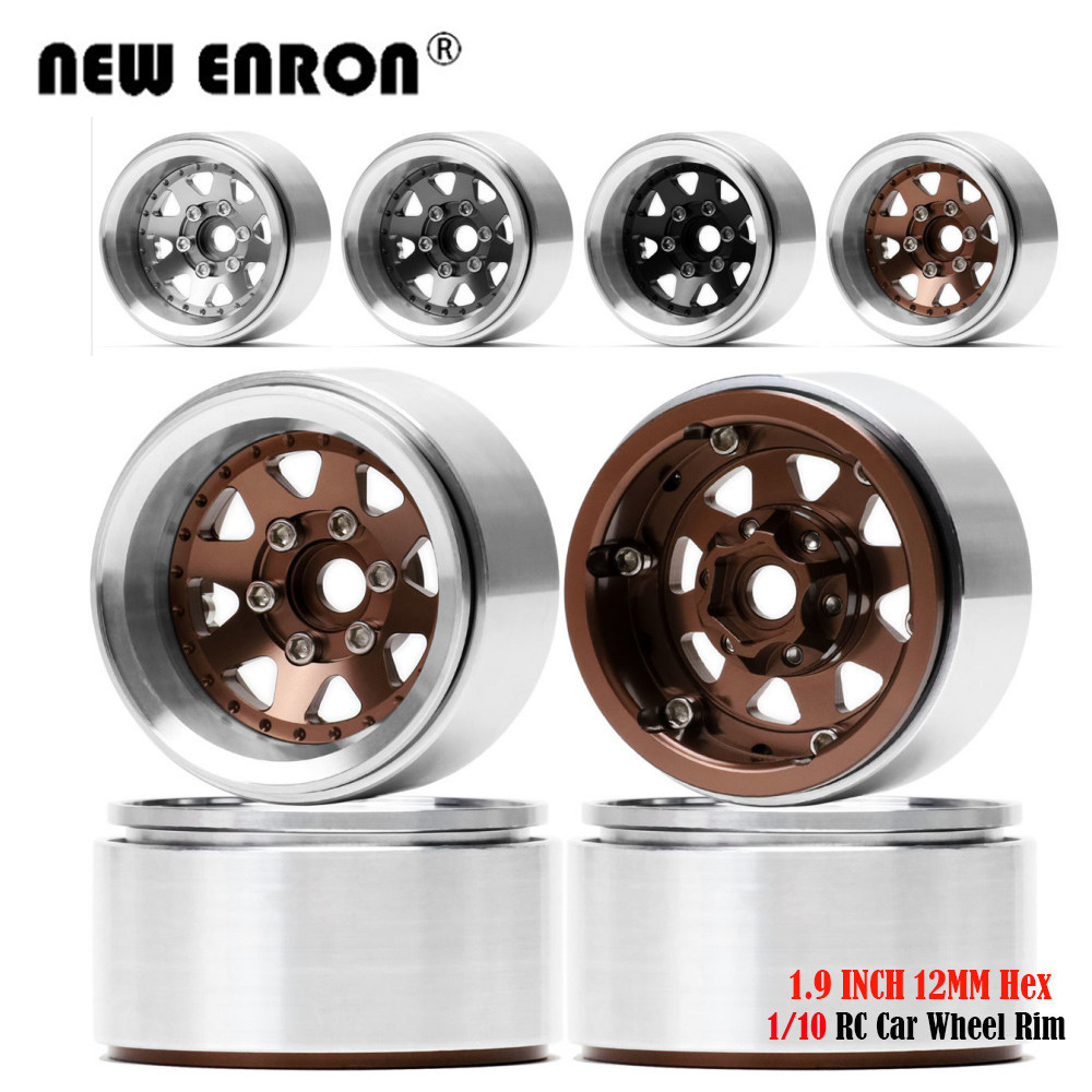 RC-Hub 1.9" Aluminum Beadlock Wheels (4) - For RC Crawlers Like D90, SCX10, CC01, Black & Silver - View #8