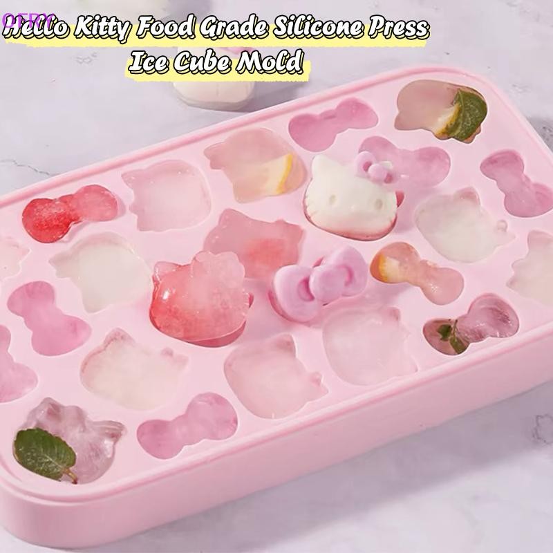 ของ Kawaii Sanrio Hello Kitty ซิลิโคนกดถาดน้ําแข็งการ์ตูนเกรดอาหาร Ice ...