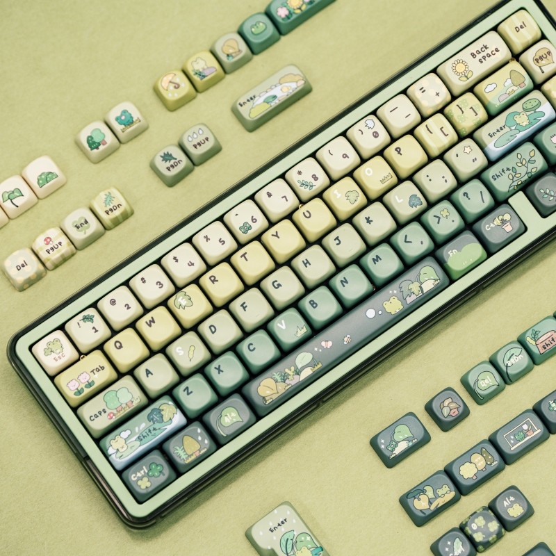 Kiiboom Rain Frog PBT key cap โรงงานเดิมน่ารัก 68/75/98 คีย์บอร์ดแบบ ...
