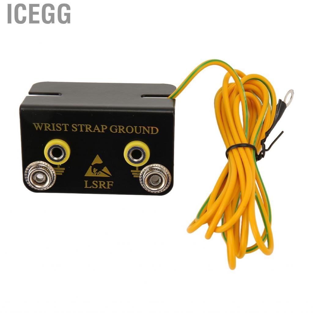 Icegg ESD Wrist Strap Grounding Socket 2 Hole Plug for Straps with 1.6m ...