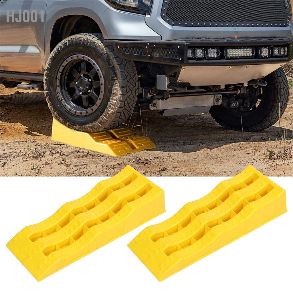 HJ001 1 คู่ RV Leveling RAMPS 3 STAGE สีเหลือง Trailer Camper ล้อสำหรับ ...