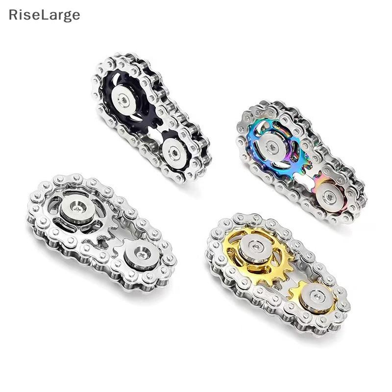 [RiseLarge] เฟืองโซ่โลหะ Flywheel ปลายนิ้ว Gyro Fidget Spinner ของเล่น ...