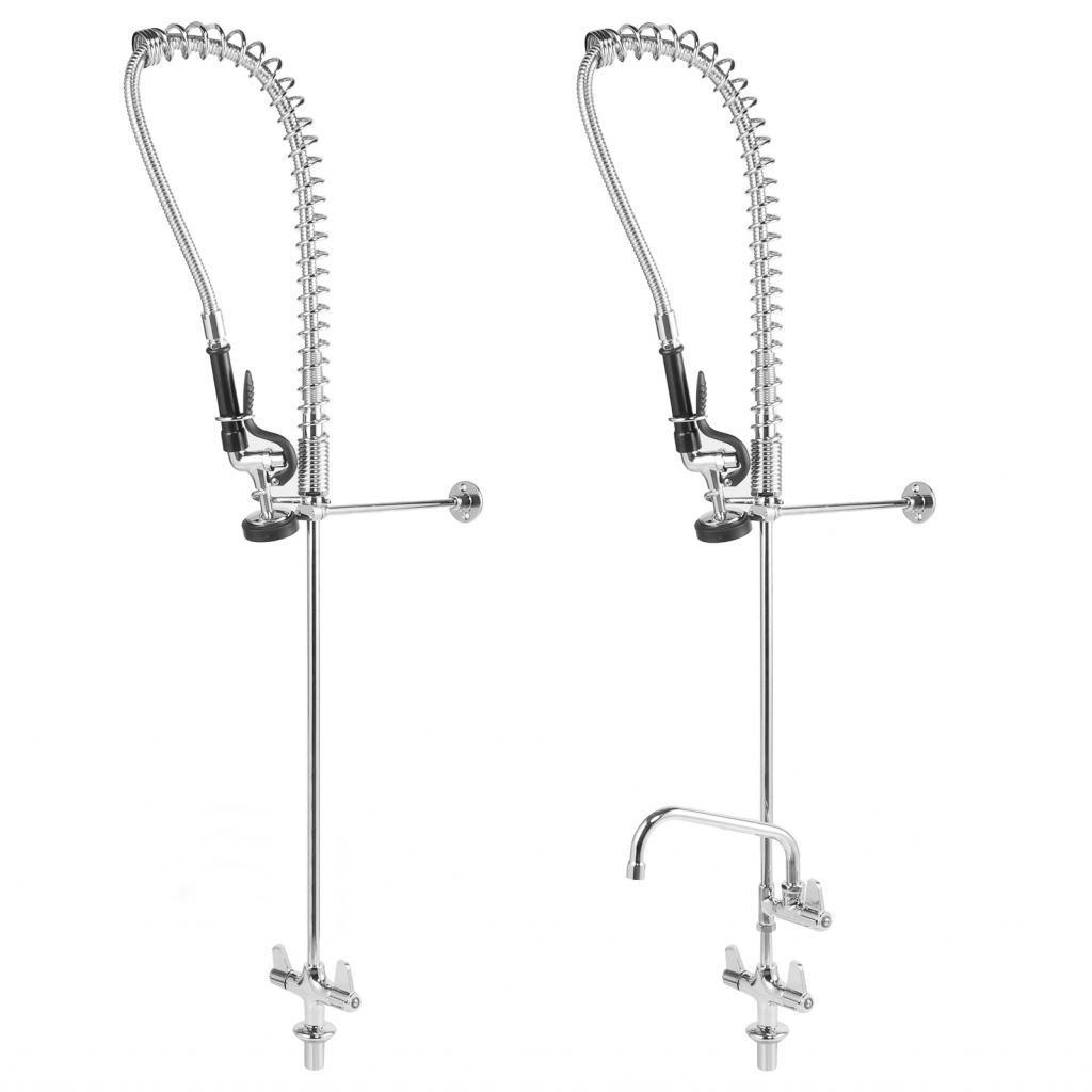 G1/2 Vertical Faucet with Pull Down Sprayer Commercial Sink Mixing Tap