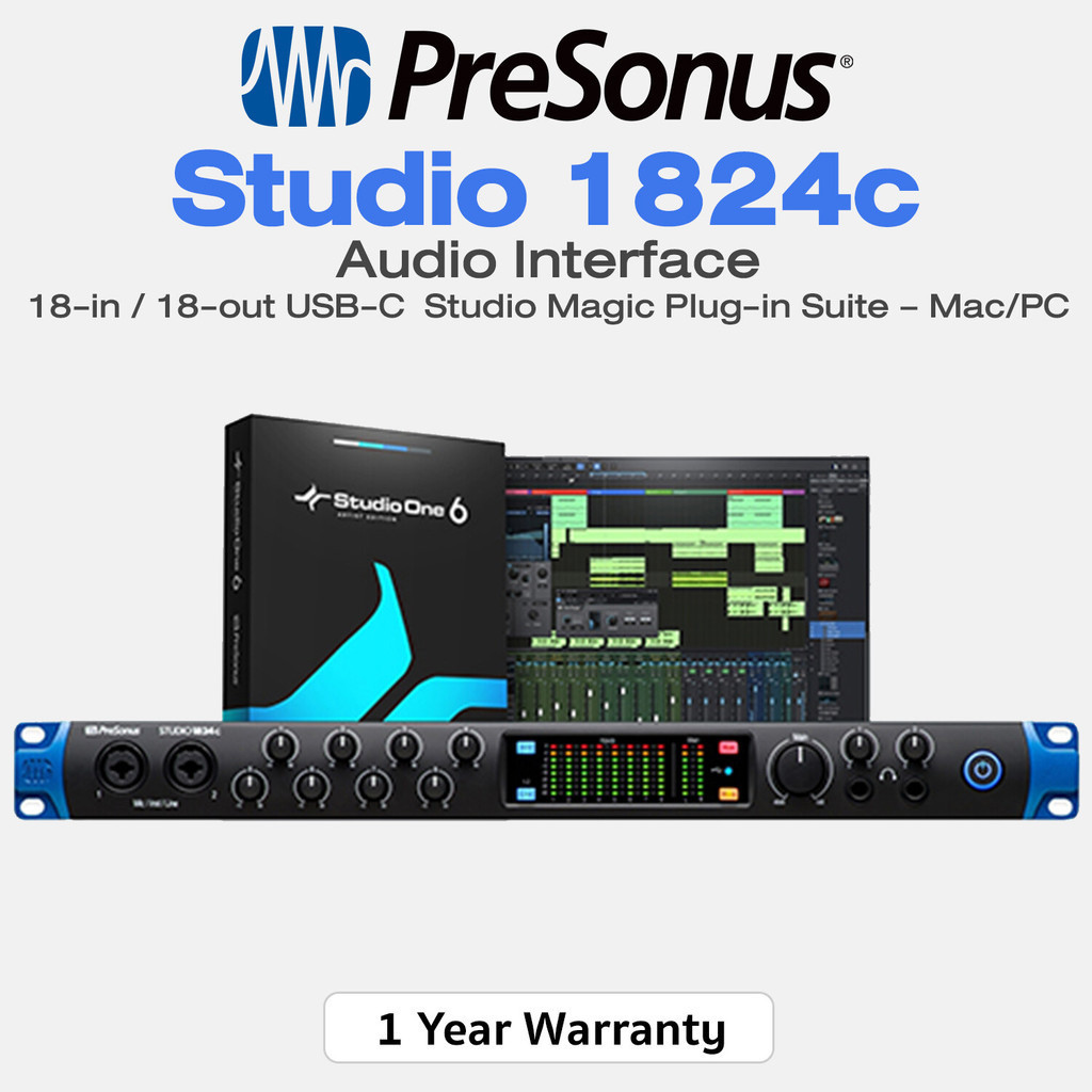 Presonus® Studio 1824c 18in/18out USB-C Audio Interface ออดิโออินเทอร์ ...