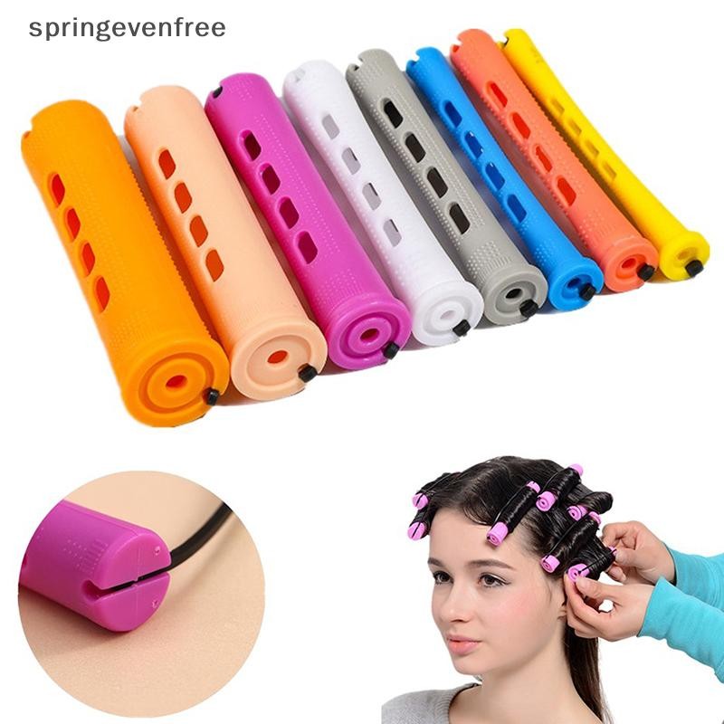 Springevenfree 12pcs Hair Perm Rods สั้นเย็น Wave Rods ผม Curler ไม่มี ...