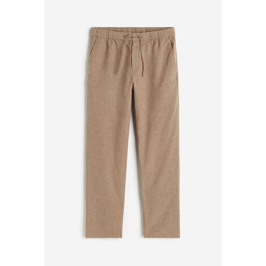 H&M Man Regular Fit Linen-blend trousers 1129534_1 | Shopee Thailand