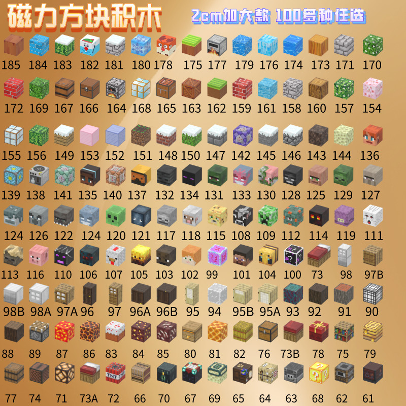 Minecraft บล็อกตัวต่อแม่เหล็ก รูปลูกบาศก์ 3D ของเล่นเสริมการเรียนรู้ ...