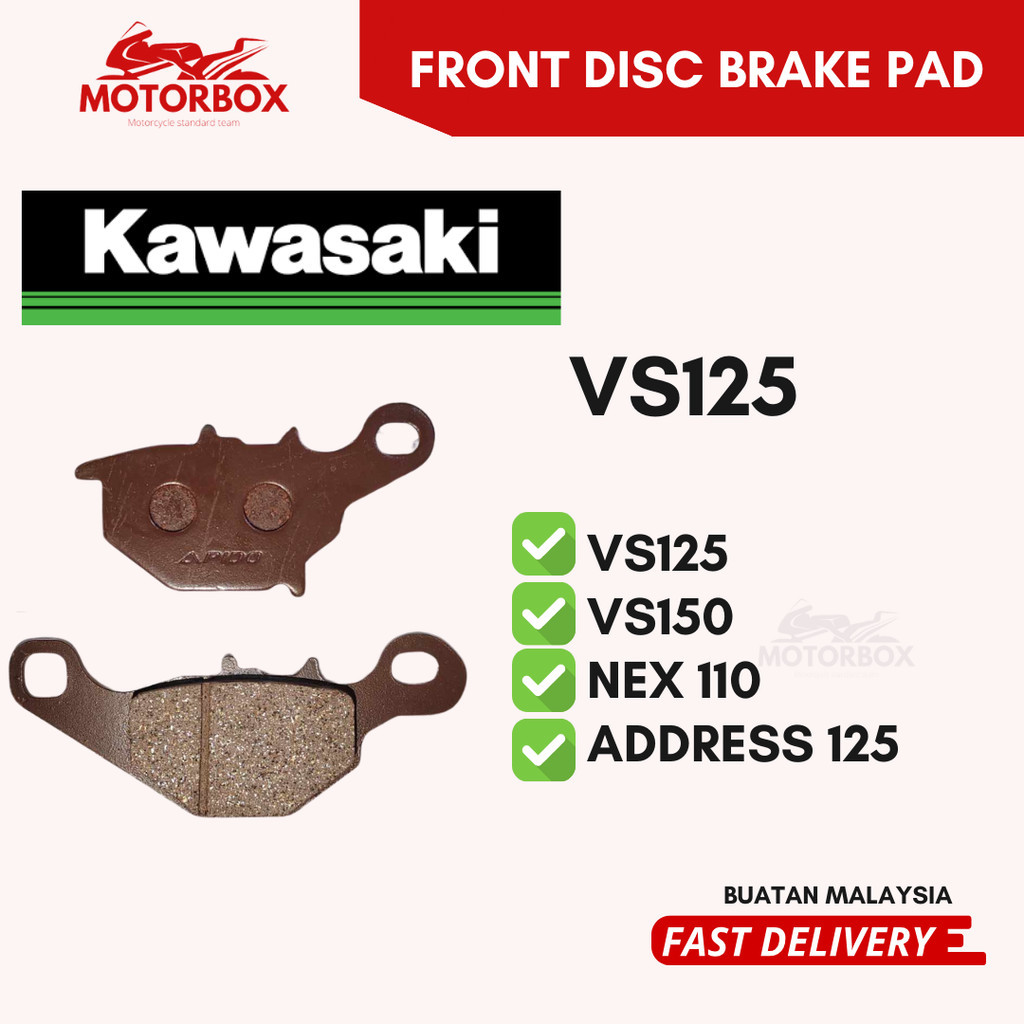 ผ้าเบรกหน้า KAWASAKI VS125 - VS 125 VS150 NEX 110 ADDRESS 125 BRAKE PAD ...