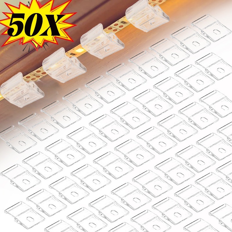 50 ชิ้นอะคริลิค LED Light Strip Fixed Buckle-Self-Adhesive,อเนกประสงค์ ...