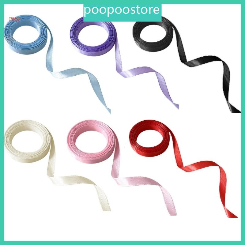 Poop ชุด 6 หวานผ้าไหมผม Ties Adornment อเนกประสงค์ Silken ผม Ribbons ...