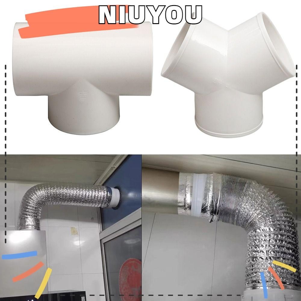 Niuyou ข้อต่อท่อไอเสีย PVC รูปตัว T 100 150 200 มม. ระบายอากาศ | Shopee ...