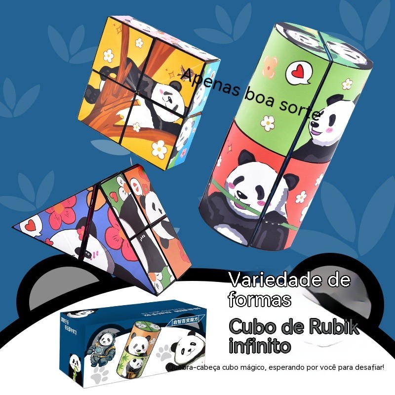 Rubix Mini 3D Rubix พับ 3D Magic Cube พับการศึกษา Panda ปริศนาความ ...