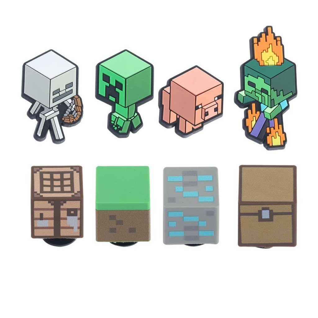 Minecraft crocs jibbitz แท้ แผ่นติดรองเท้า รูปมายคราฟท์ 3D DIY | Shopee ...