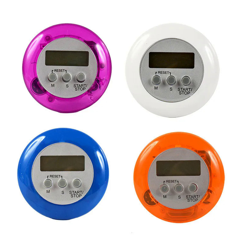 Mini Portable Round Shape Digital Magnetic LCD Stopwatch Timer Kitchen ...