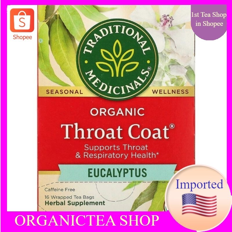 Traditional Medicinals Organic Throat Coat Tea Eucalyptus 16 Tea Bags ...
