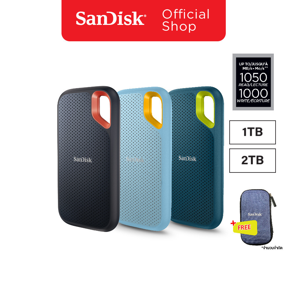 SanDisk Extreme Portable SSD (SDSSDE61, แถมฟรี Hard Case) Read speed up ...
