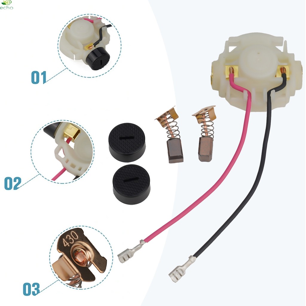 เปลี่ยนแปรงคาร์บอน+ที่ใส่แปรง+ชุดหมวกสําหรับ CB430 BGA450 BGA452 BJS160 ...