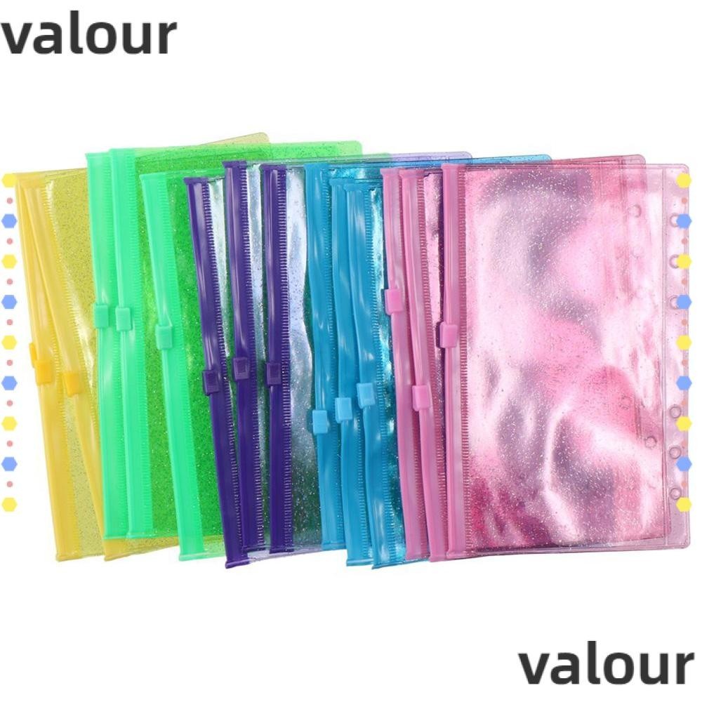 Valour กระเป๋าเอกสาร PVC ขนาด A6 6 รู มีซิป 5 สี 15 ชิ้น | Shopee Thailand