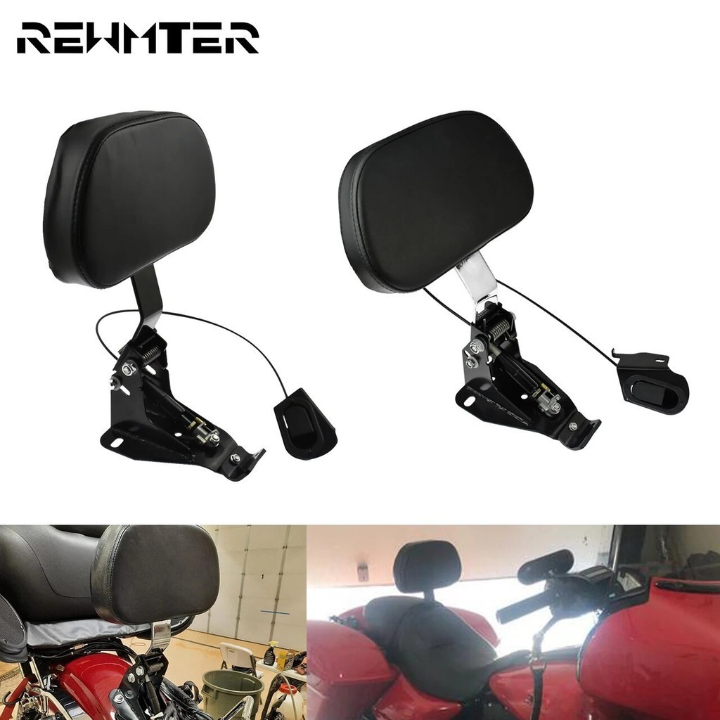 RW Motorcycle Adjustable Rider Driver Backrest Mounting Kit For Harley