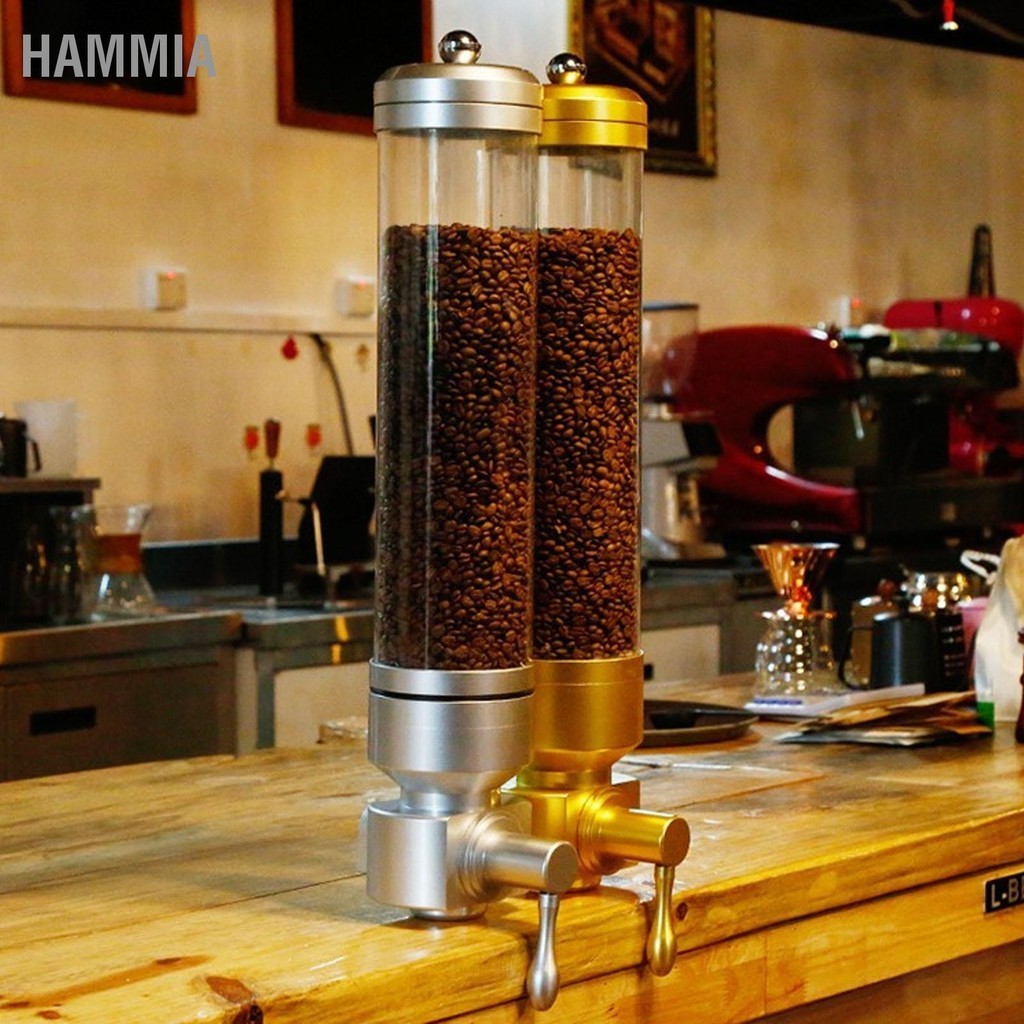 HAMMIA Coffee Bean Display Jar ติดผนังอะคริลิค Storage Dispenser รอบปิด ...