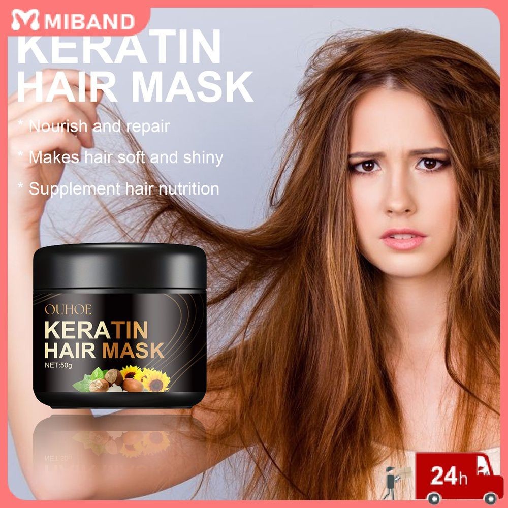 พร้อมสต็อก Ouhoe Hair Repairs Hair Mask Biotin Collagen Keratin