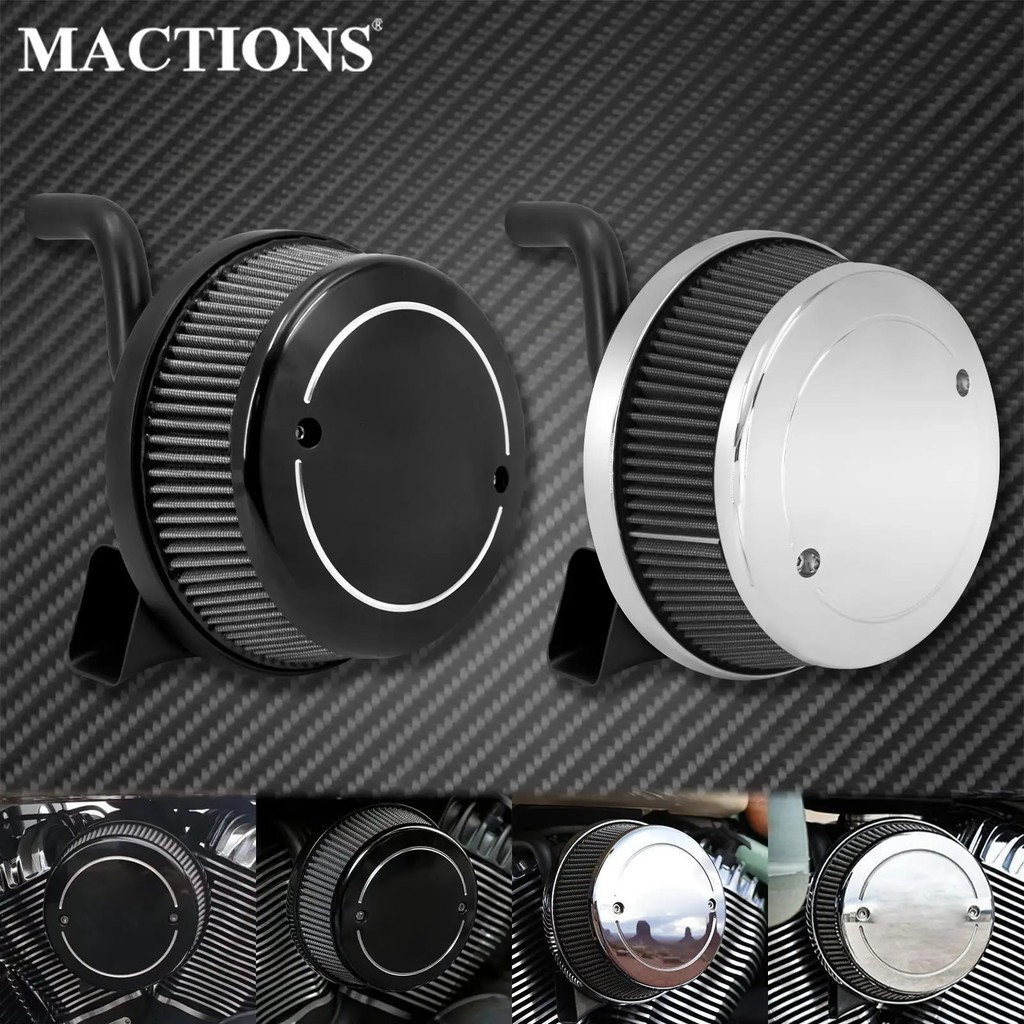BB Motorcycle CNC Air Cleaner Filter Black/Chrome Intake Filter For