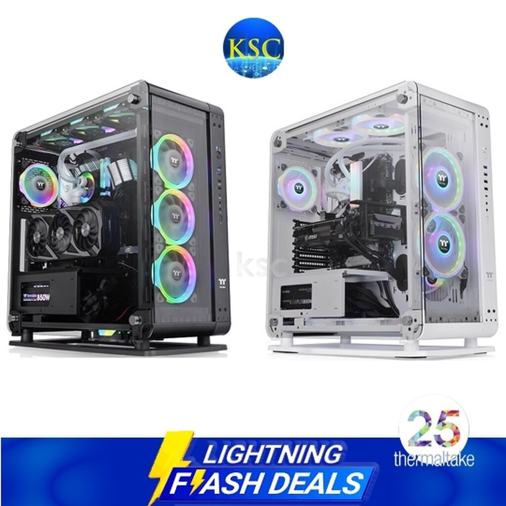 Case PC Thermaltake CTE E600 MX ARGB Mid Tower - Nero - Doppia Camera, Pannello Frontale Intercambiabile, Supporto GPU A Tre Vie, Vetro E Rete - 2