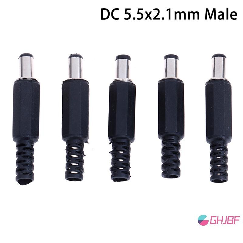 Ghjbf] 5 ชิ้น 5.5neck2.1 มิลลิเมตรชาย DC In-Line ปลั๊กแจ็คเดิมเชื่อมต่อ ...