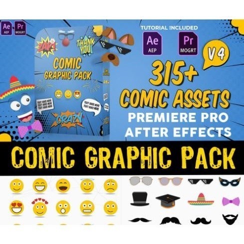 Comic Titles - Speech Bubbles - Emoji - Stickers Graphic Pack ...
