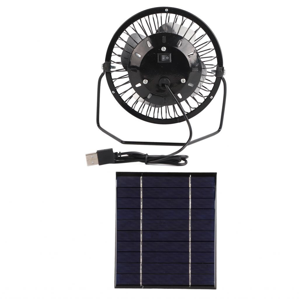 Solar Powered Cooling Fan Mini Panel Cell Beach Outdoors Camping KAu ...